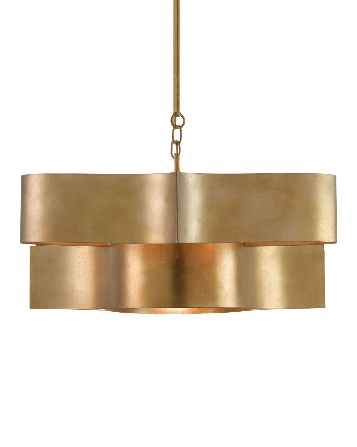 Grand Lotus Gold Oval Chandelier