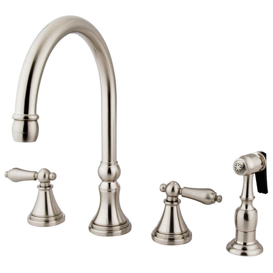 Governor Widespread Kitchen Faucet in Brushed Nickel
