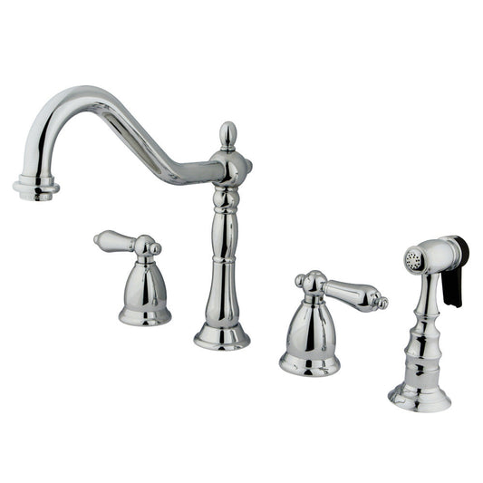 Heritage Widespread Kitchen Faucet in Polished Chrome