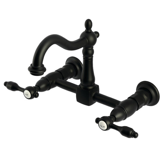 Tudor Wall Mount Kitchen Faucet in Matte Black