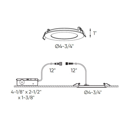 4 Inch Round LED Recessed Panel Light with Multi Trim