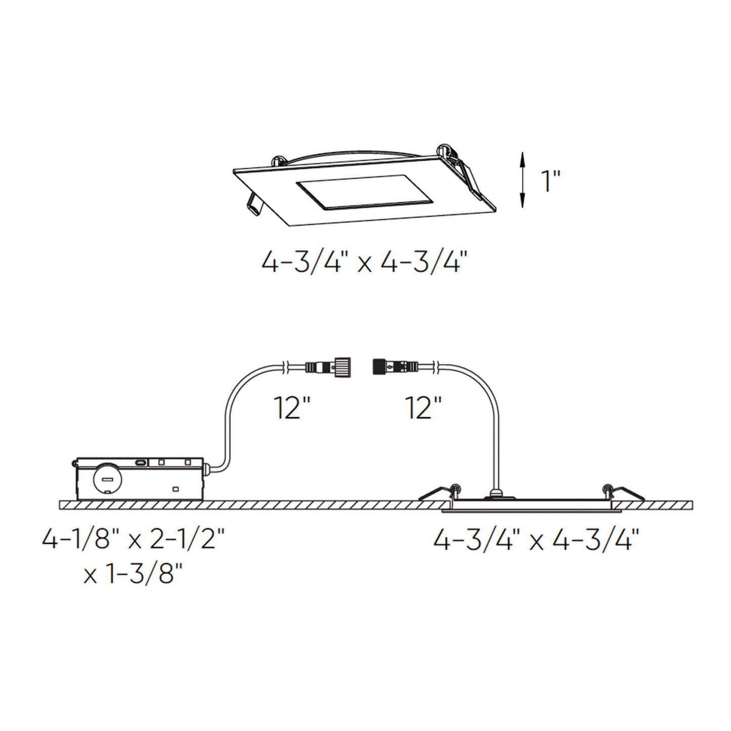 4 Inch Square LED Recessed Panel Light with Multi Trim