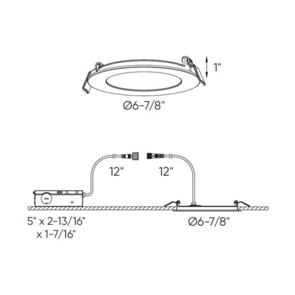 6 Inch Round LED Recessed Panel Light with Multi Trim