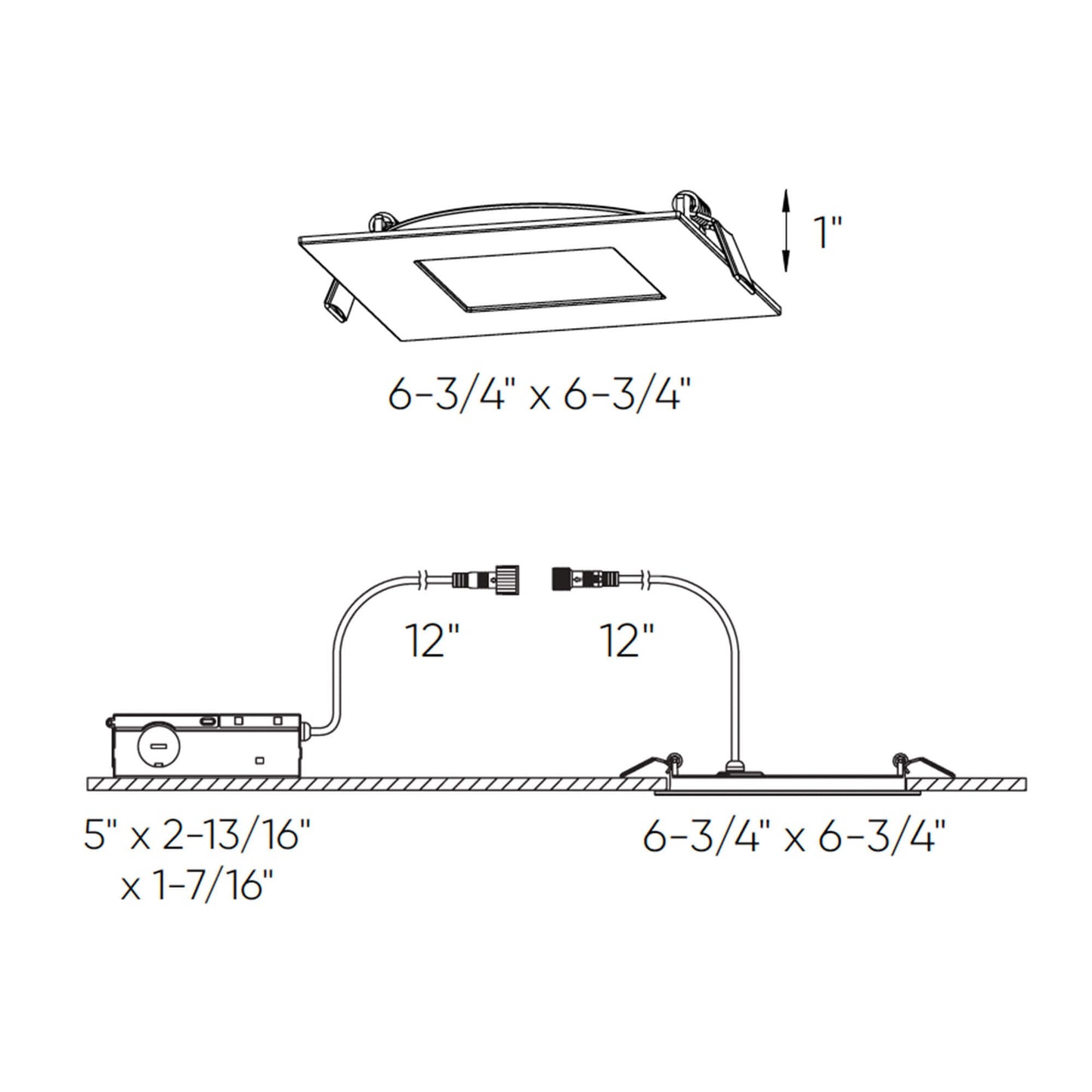 6 Inch Square LED Recessed Panel Light with Multi Trim