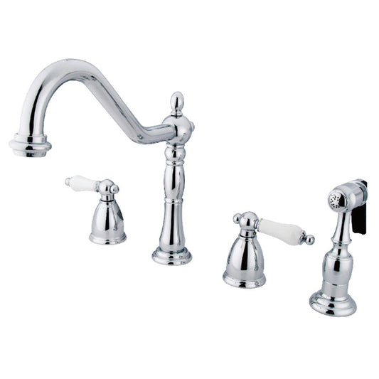 Heritage Widespread Kitchen Faucet in Polished Chrome