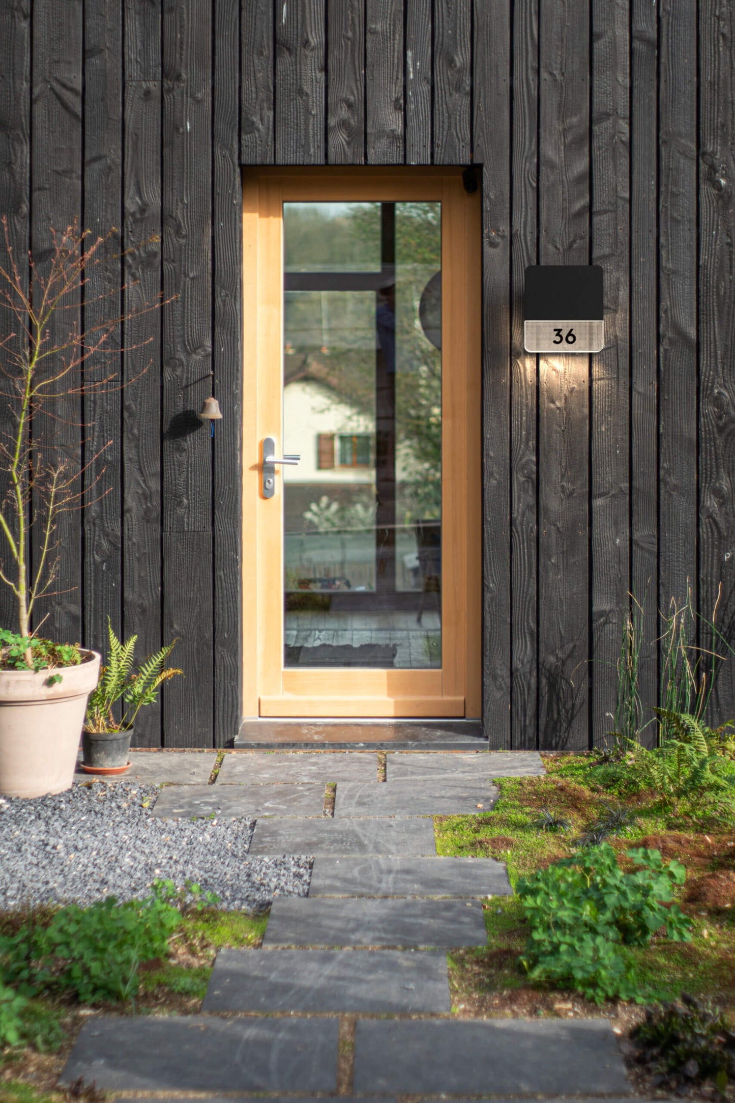 Exterior LED wall mount with address numbers