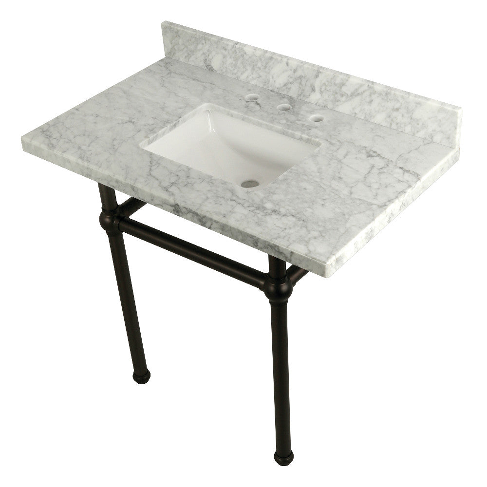 Templeton 36 Inch Console Sink in Carrara Marble