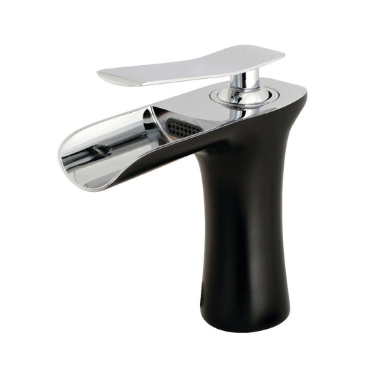 Executive Single-Hole Bathroom Faucet in Matte Black/Polished Chrome