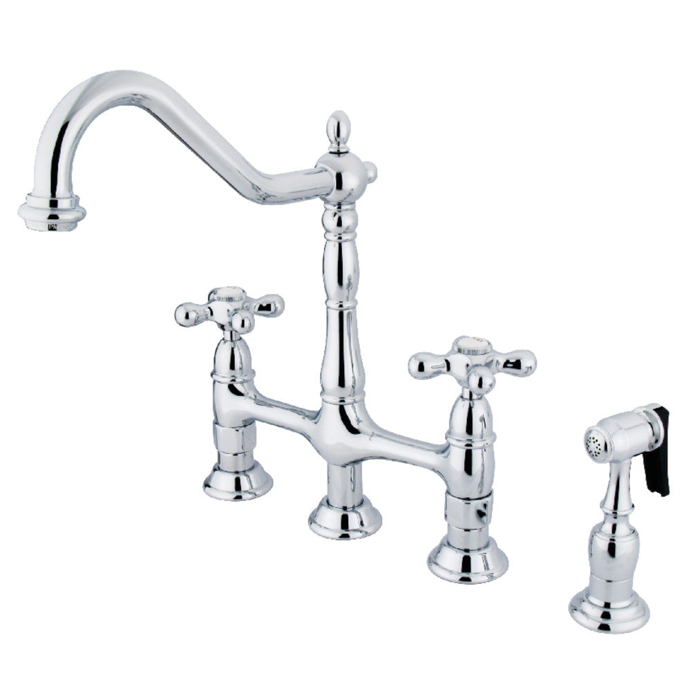 Heritage Bridge Kitchen Faucet in Polished Chrome