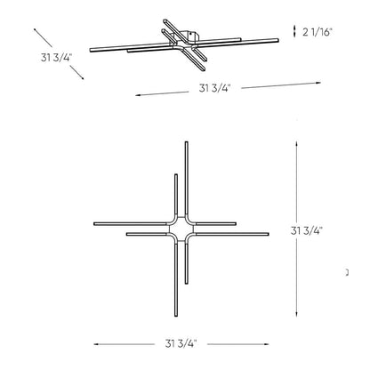32 Inch Star LED Flush Mount