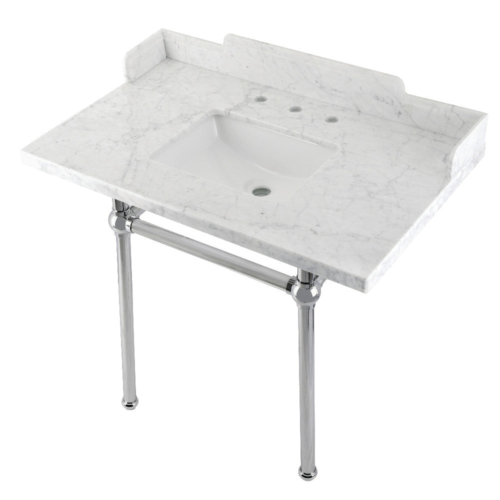 Pemberton 36 Inch Console Sink in Carrara Marble