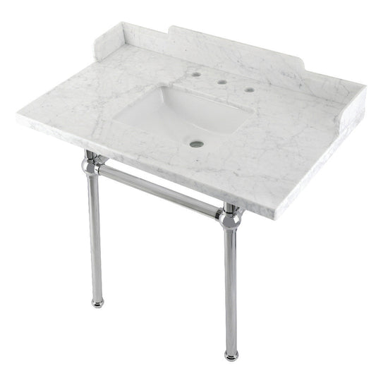 Pemberton 36 Inch Console Sink in Carrara Marble