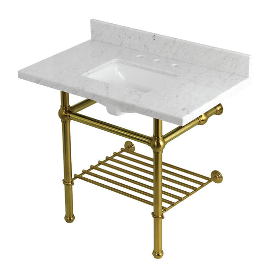 Templeton 36 Inch Console Sink in Carrara Marble