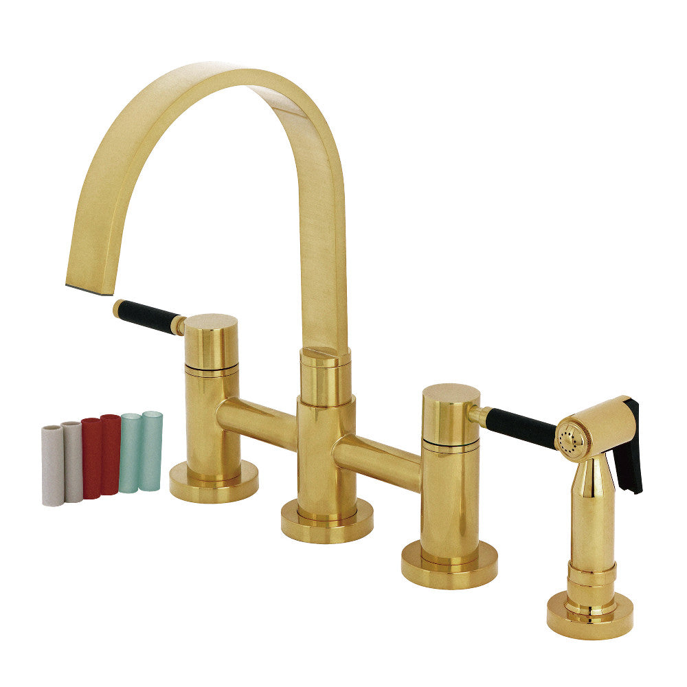 Kaiser Bridge Kitchen Faucet in Brushed Brass