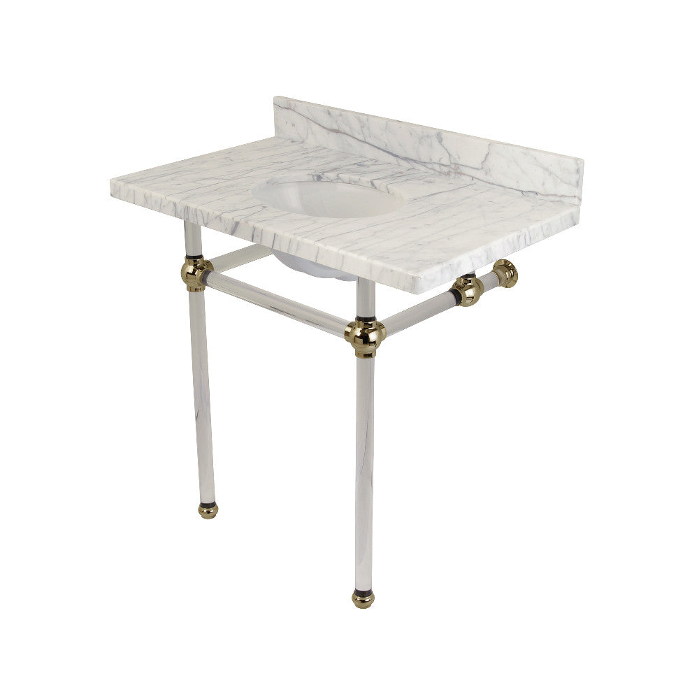Templeton 36 Inch Console Sink in Carrara Marble