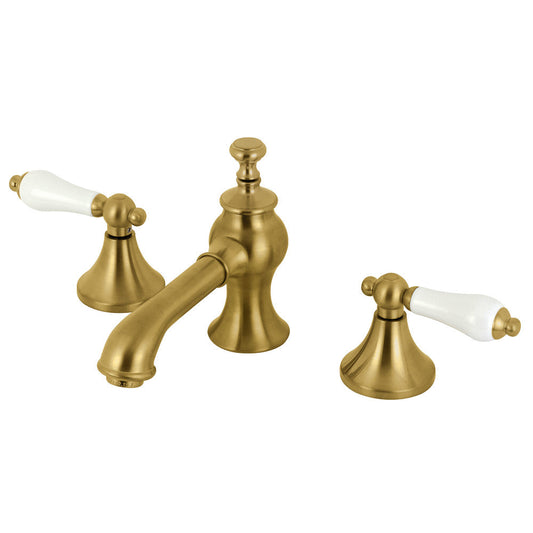 Vintage Widespread Bathroom Faucet in Brushed Brass
