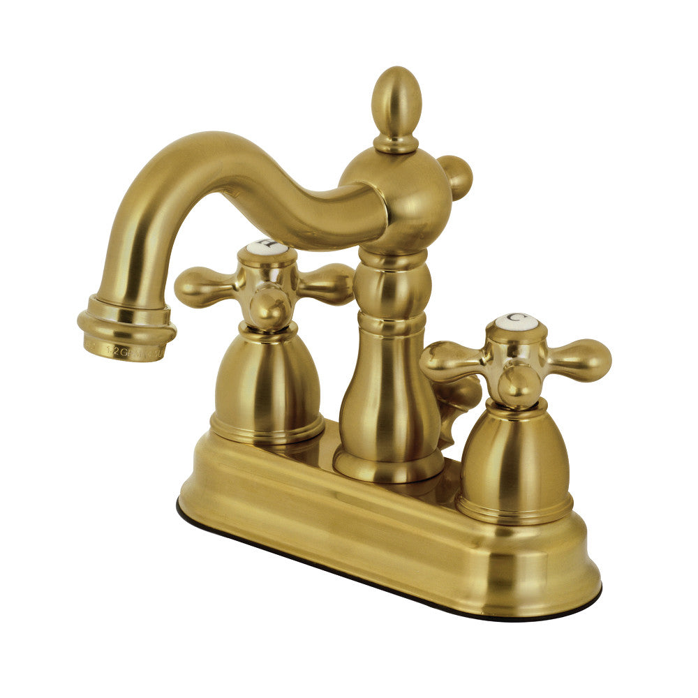 Heritage 4 Inch Centerset Bathroom Faucet in Brushed Brass
