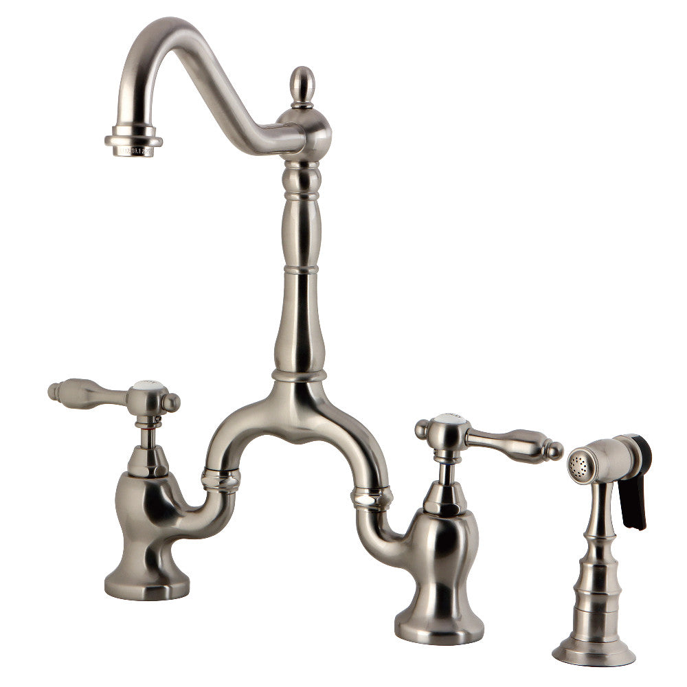 Tudor Bridge Kitchen Faucet in Brushed Nickel