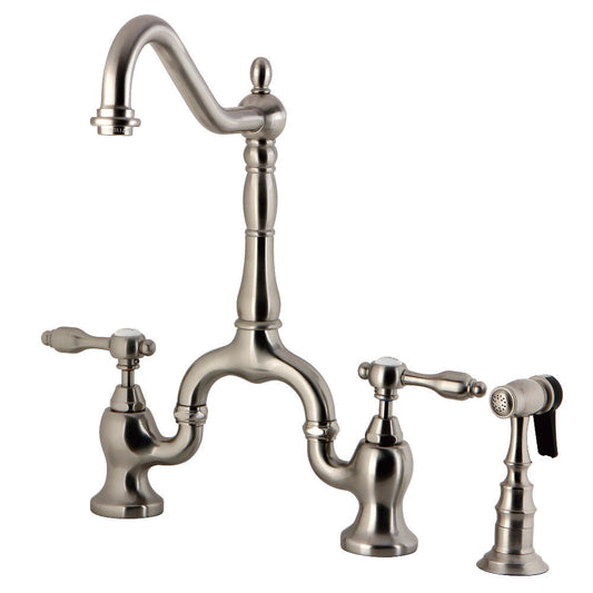 Tudor Bridge Kitchen Faucet in Brushed Nickel