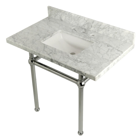 Templeton 36 Inch Console Sink in Carrara Marble
