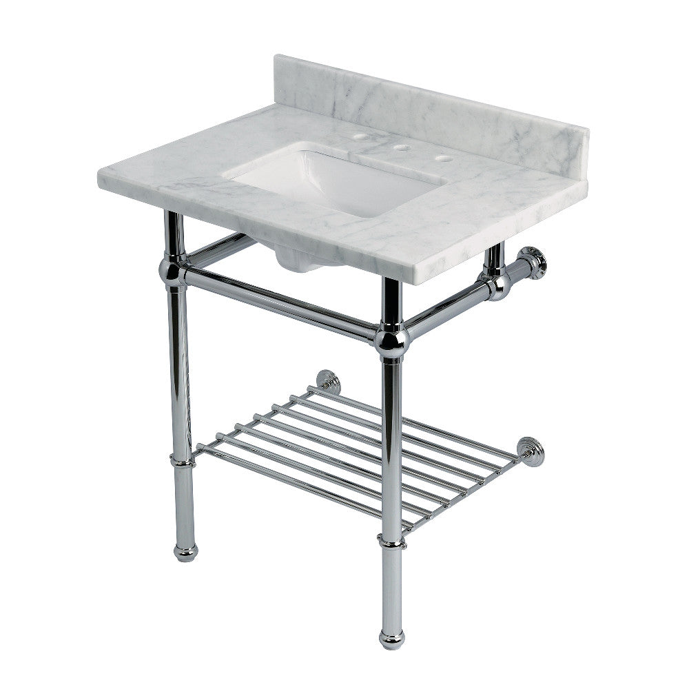 Templeton 30 Inch Console Sink in Carrara Marble