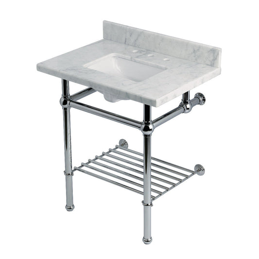 Templeton 30 Inch Console Sink in Carrara Marble