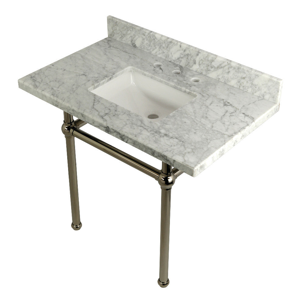 Templeton 36 Inch Console Sink in Carrara Marble