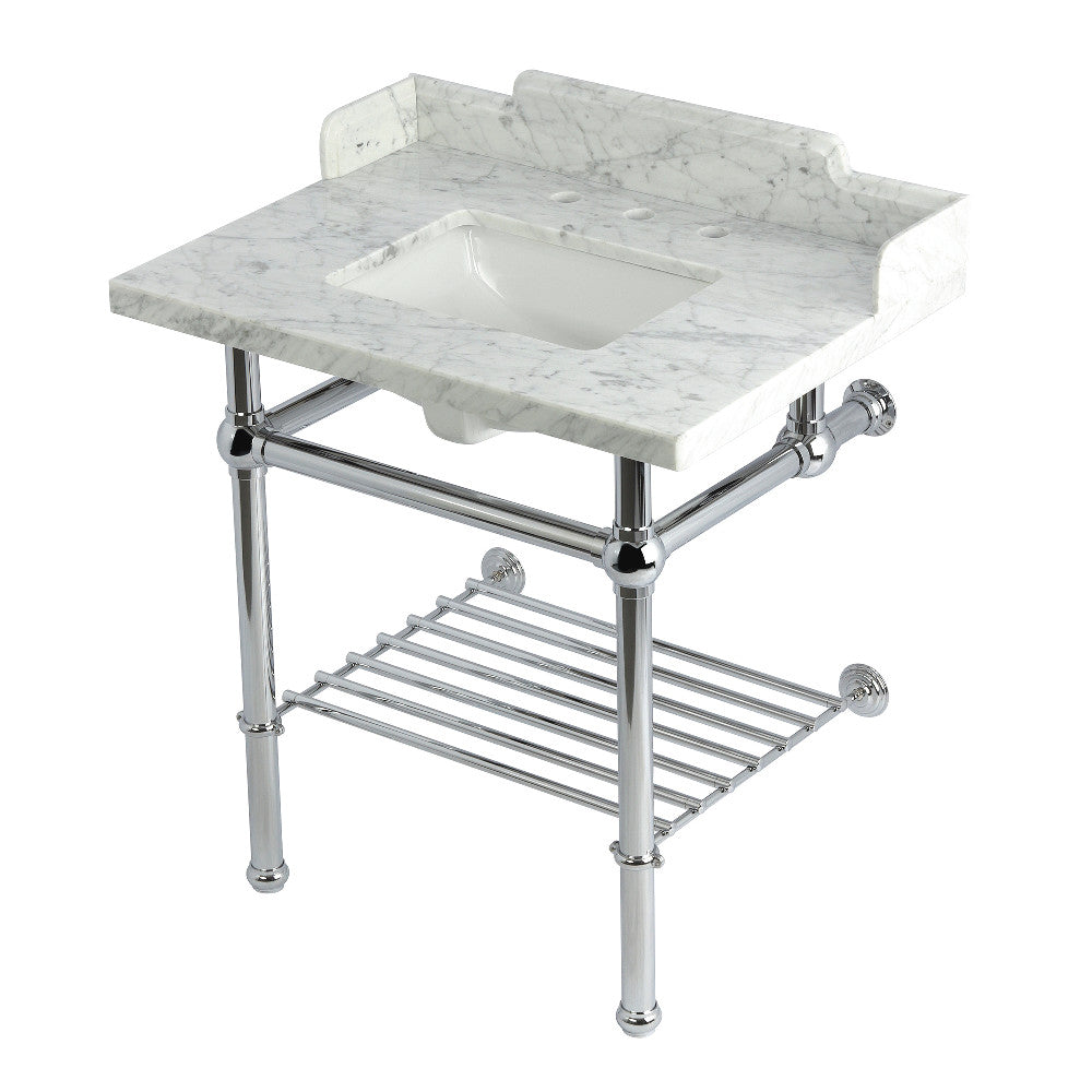 Pemberton 30 Inch Console Sink in Carrara Marble