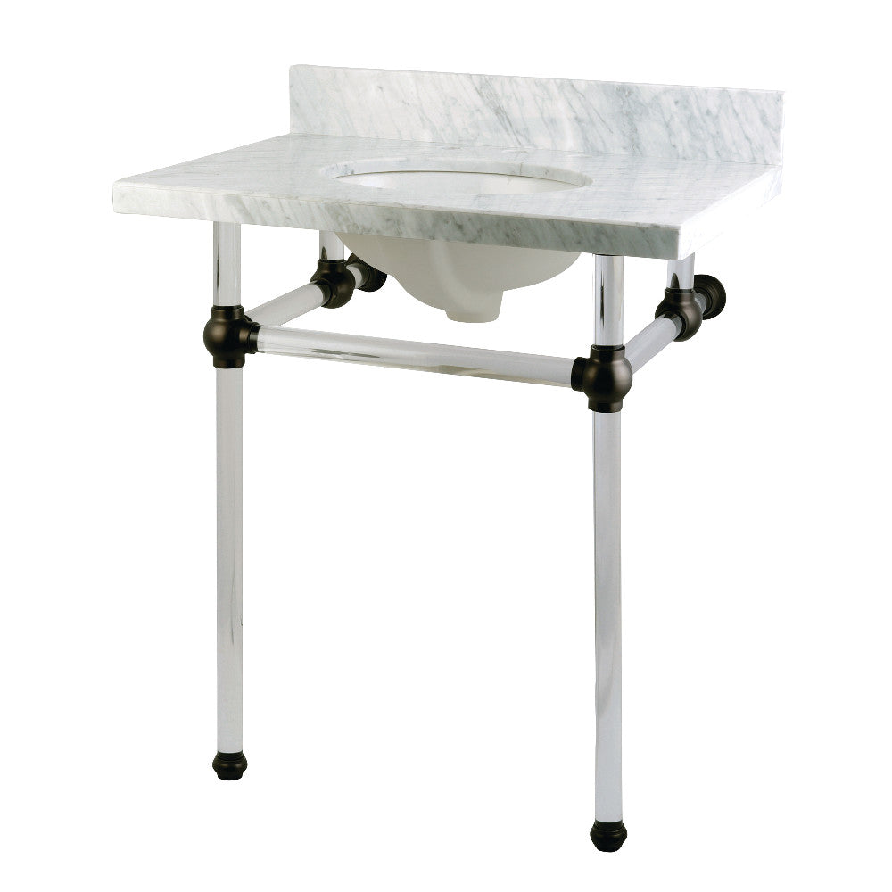 Templeton 30 Inch Console Sink in Carrara Marble