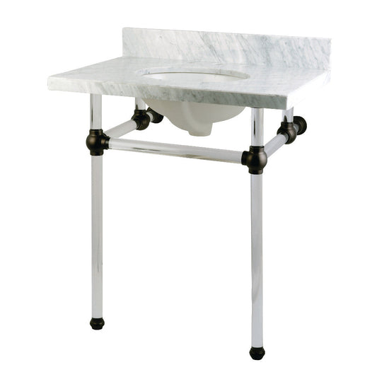 Templeton 30 Inch Console Sink in Carrara Marble