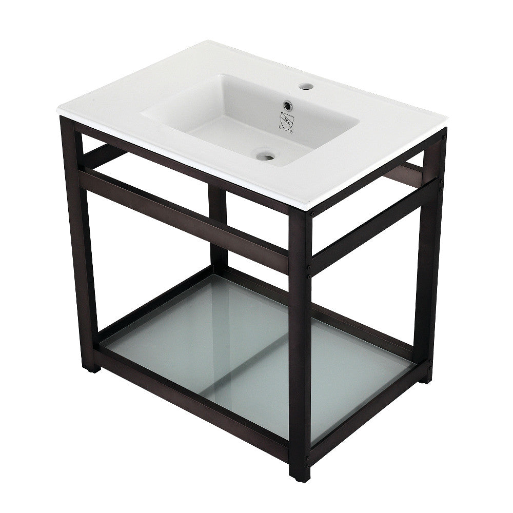 Quadras 31.13 Inch Console Sink in White
