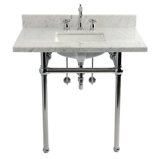 Templeton 36 Inch Console Sink in Carrara Marble