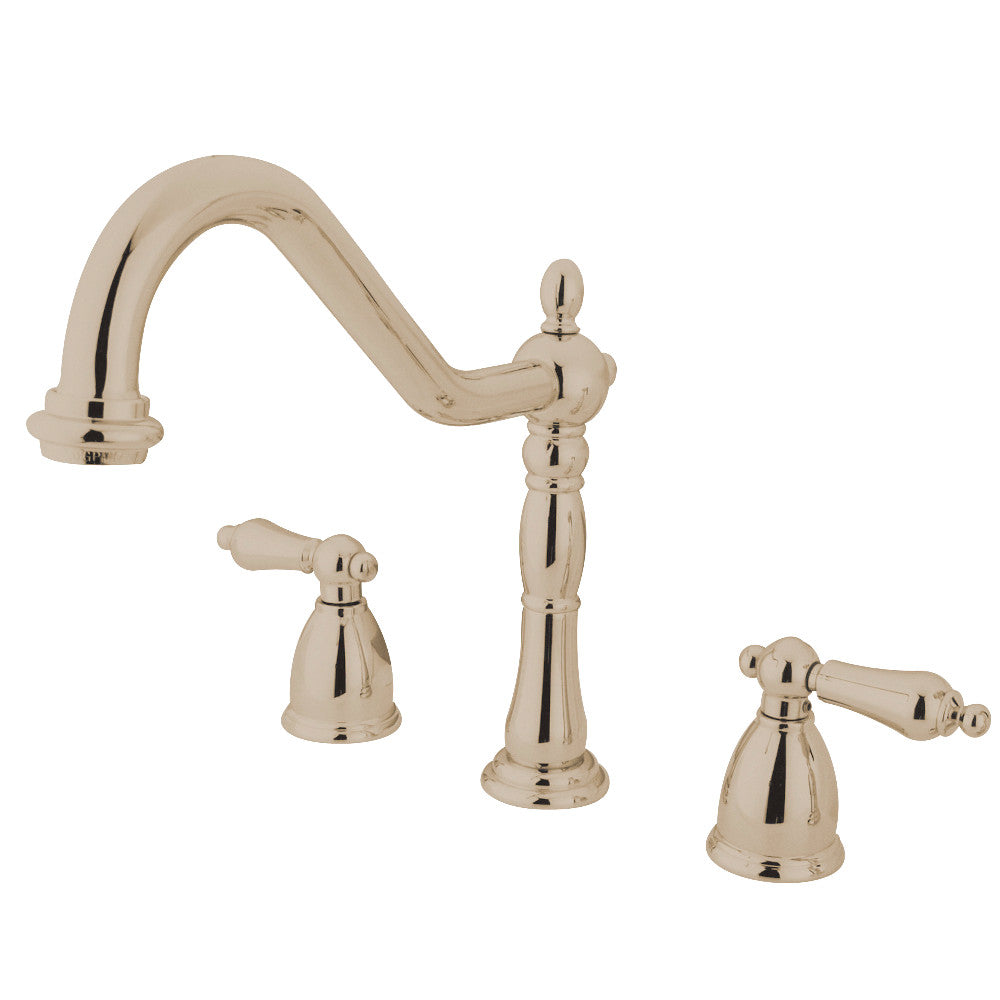 Heritage Widespread Kitchen Faucet in Polished Nickel