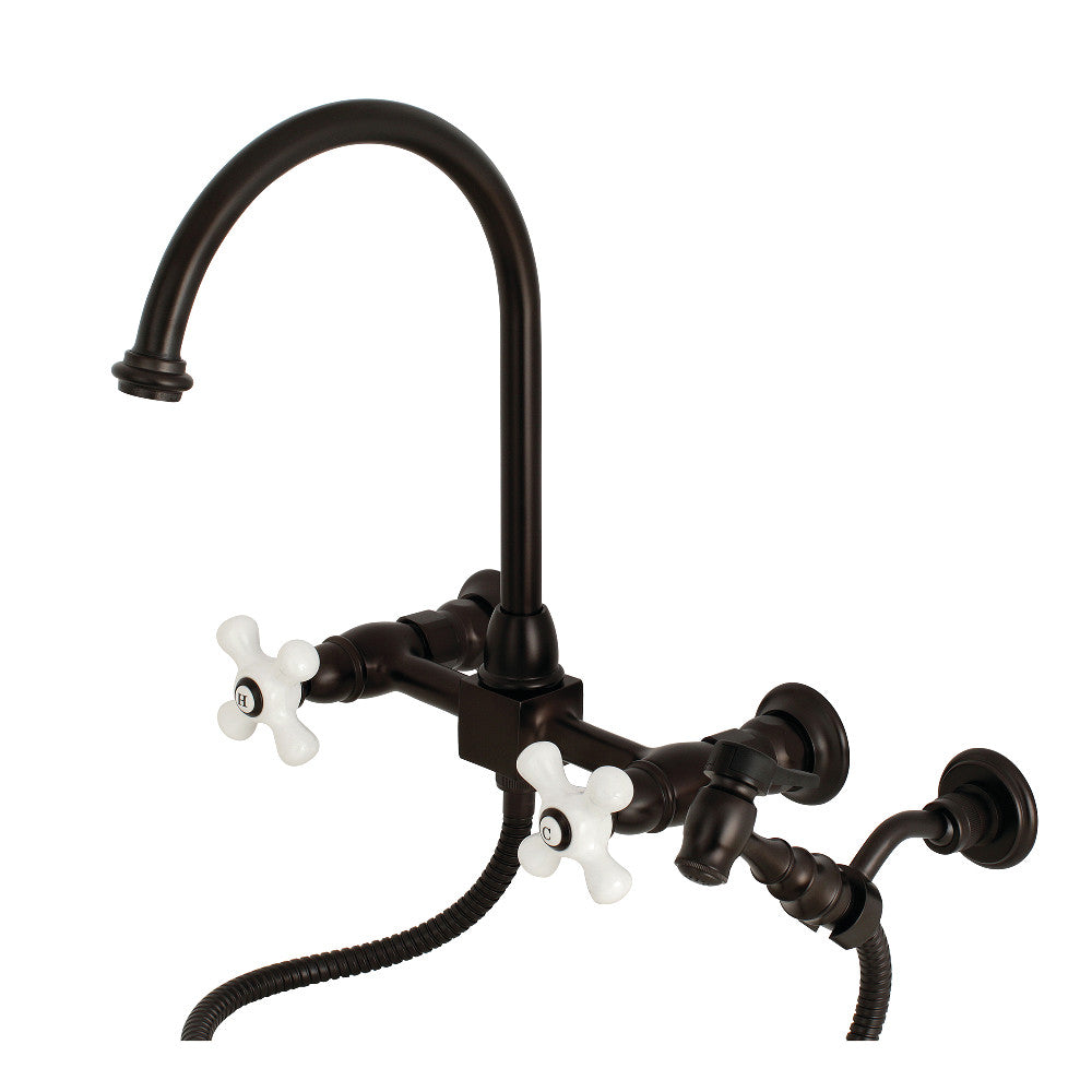 Restoration Wall Mount Kitchen Faucet in Oil Rubbed Bronze