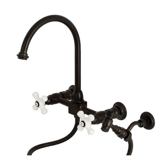 Restoration Wall Mount Kitchen Faucet in Oil Rubbed Bronze