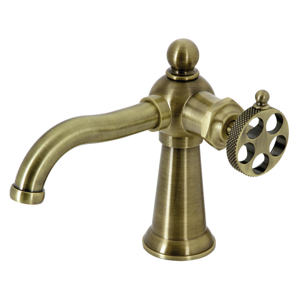 Webb Single-Hole Bathroom Faucet in Antique Brass