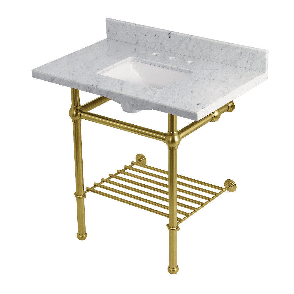 Templeton 36 Inch Console Sink in Carrara Marble