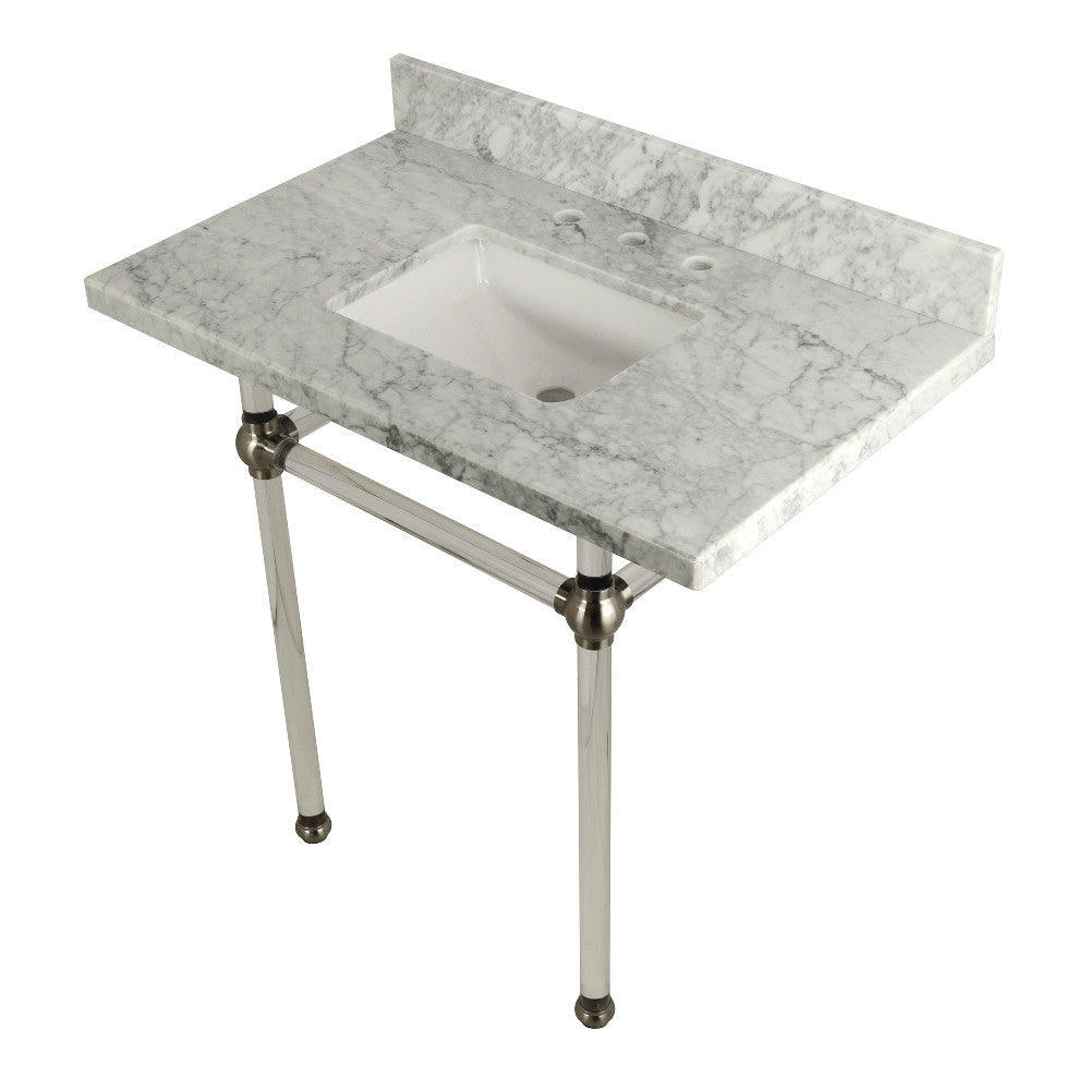 Templeton 36 Inch Console Sink in Carrara Marble