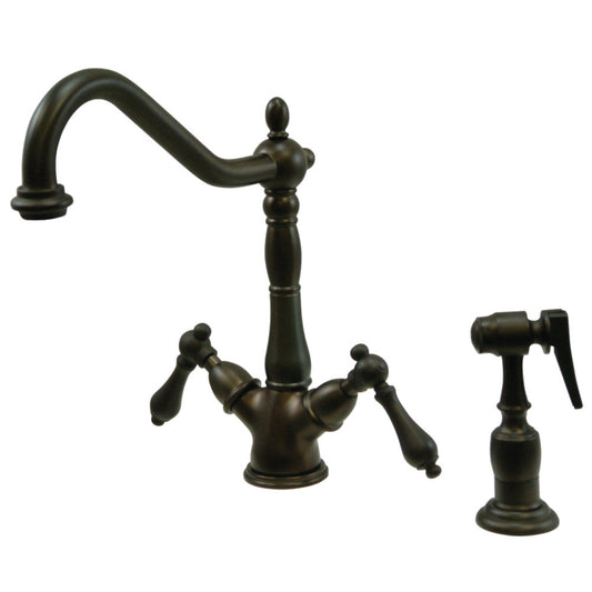 Heritage Two Handle Single-Hole Kitchen Faucet in Oil Rubbed Bronze