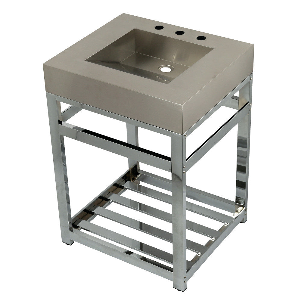 Kingston Commercial 25 Inch Console Sink in Brushed Chrome
