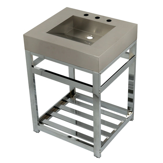 Kingston Commercial 25 Inch Console Sink in Brushed Chrome