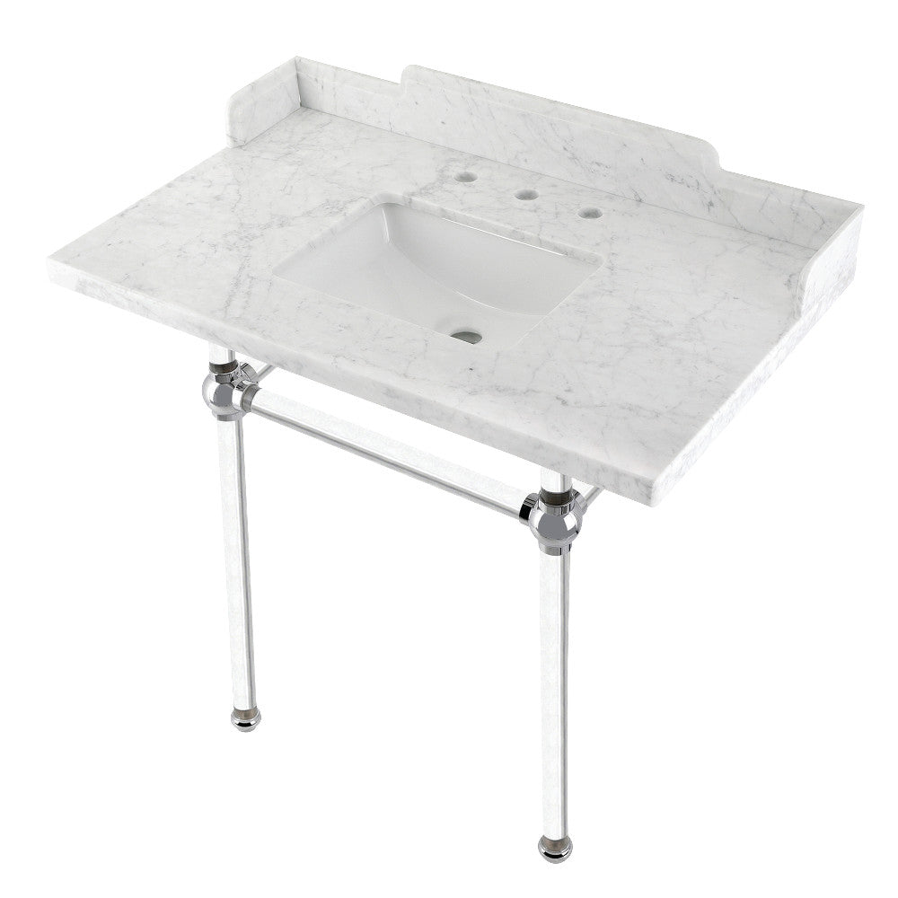 Pemberton 36 Inch Console Sink in Carrara Marble