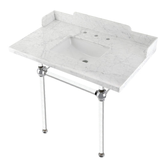 Pemberton 36 Inch Console Sink in Carrara Marble