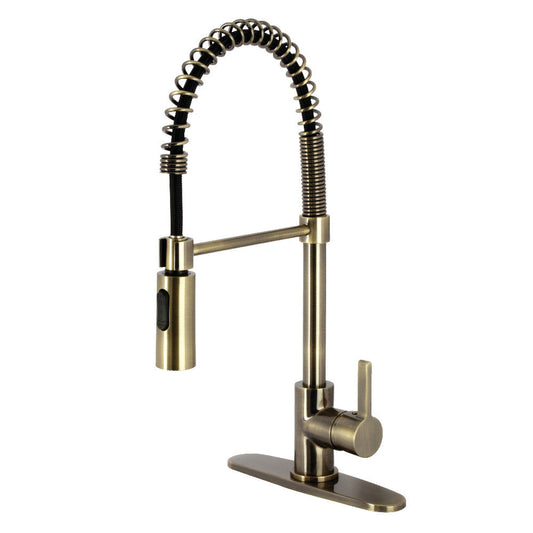 Continental Pre-Rinse Kitchen Faucet in Antique Brass