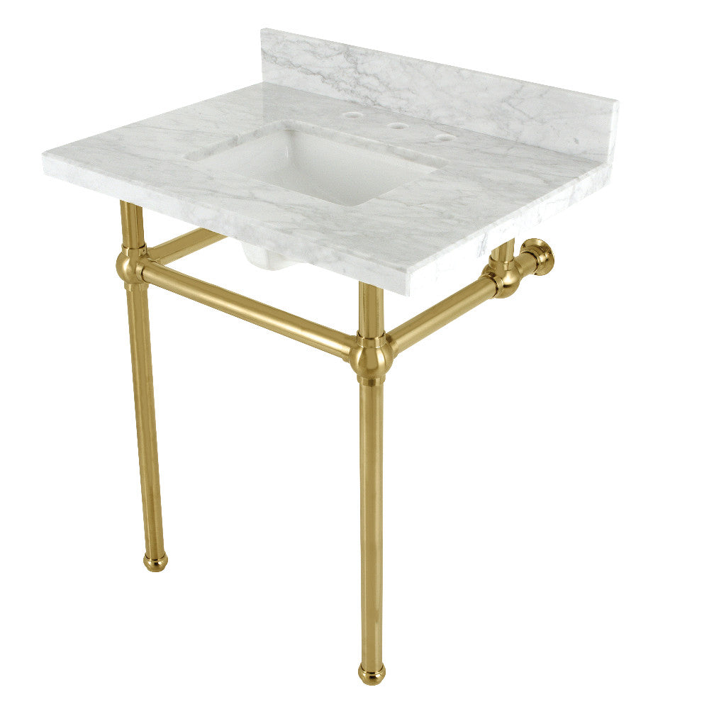 Templeton 30 Inch Console Sink in Carrara Marble