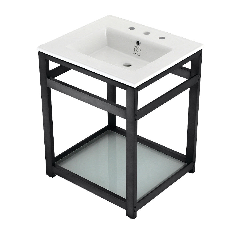 Quadras 25.19 Inch Console Sink in White