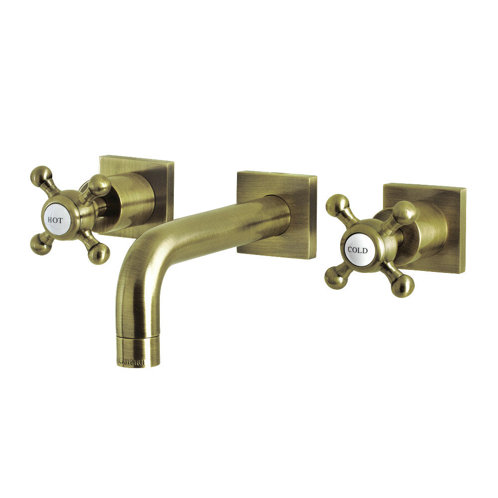 Metropolitan Wall-Mount Bathroom Faucet in Antique Brass