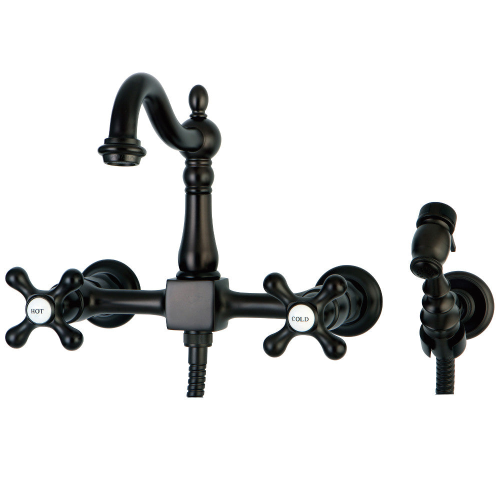Heritage Wall Mount Kitchen Faucet in Oil Rubbed Bronze