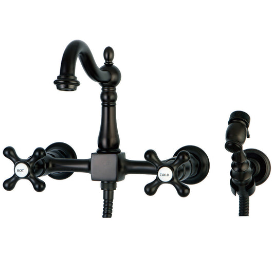 Heritage Wall Mount Kitchen Faucet in Oil Rubbed Bronze