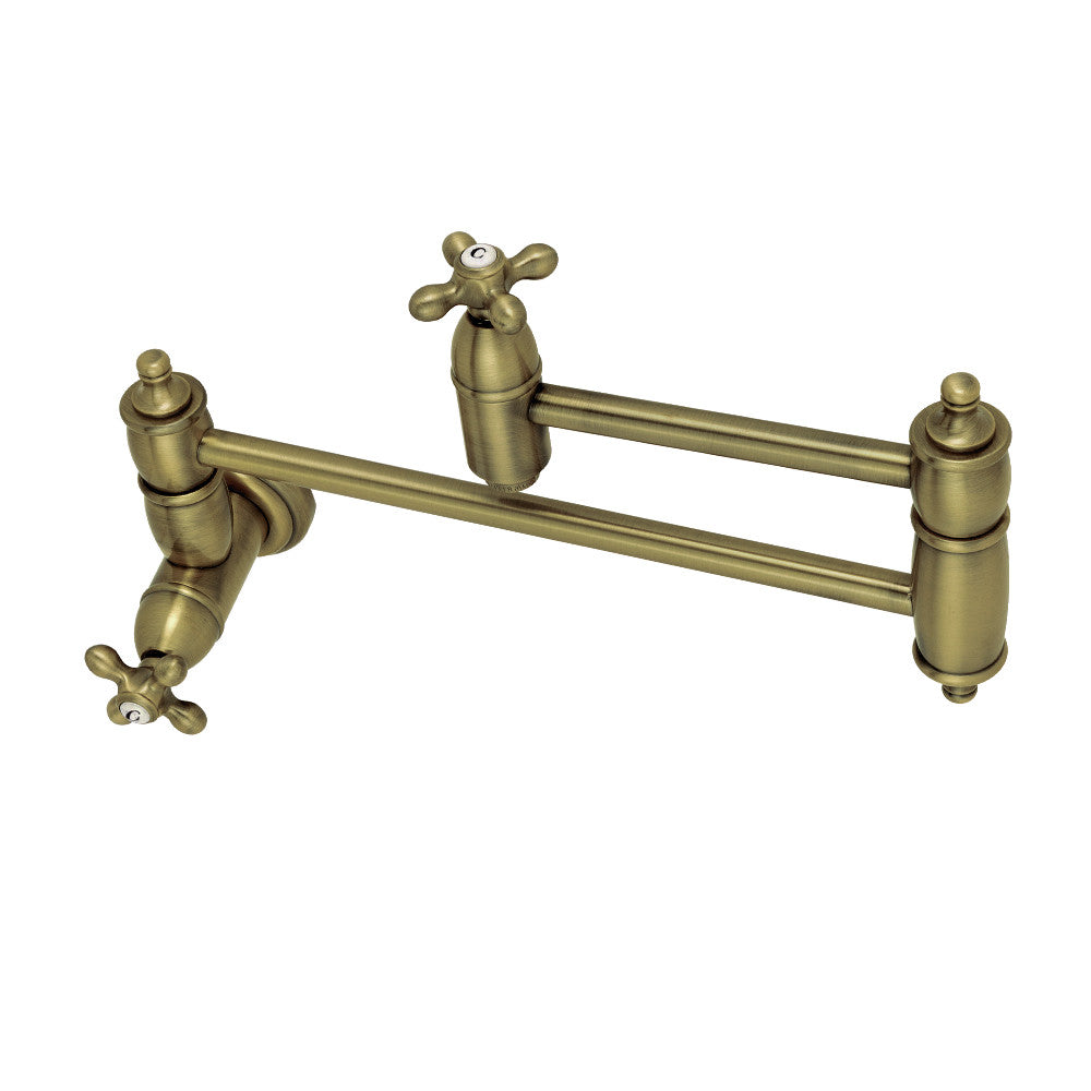 Restoration Pot Filler Faucet in Antique Brass